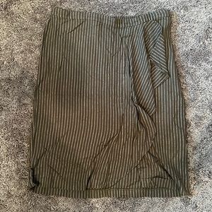 JJill Green Striped Skirt